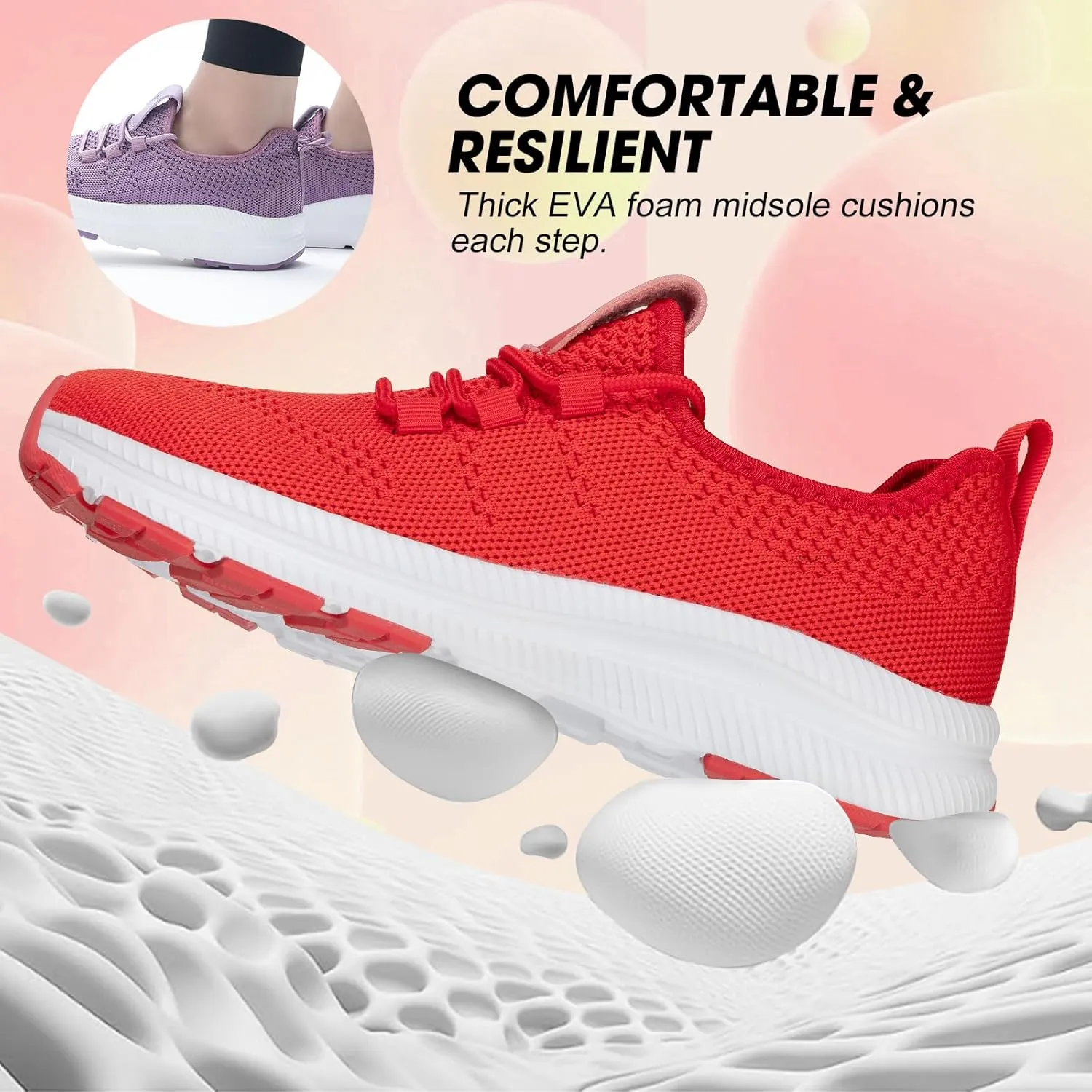 ZOVE Wide Toe Box Shoes Women Extra Wide Width Sneakers Ultra Light Road Running Shoes Non-Slip Tennis Sneakers Breathable Walking Athletic