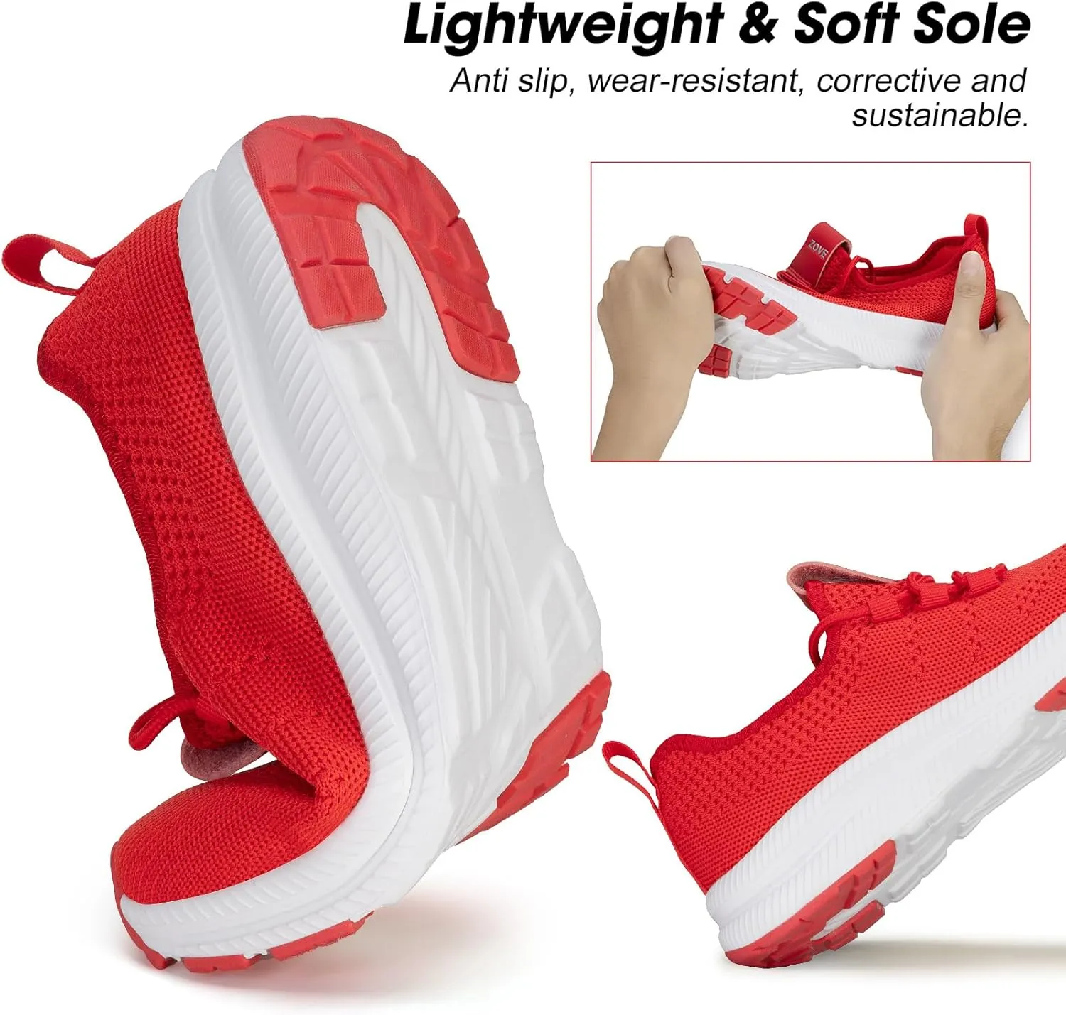 ZOVE Wide Toe Box Shoes Women Extra Wide Width Sneakers Ultra Light Road Running Shoes Non-Slip Tennis Sneakers Breathable Walking Athletic